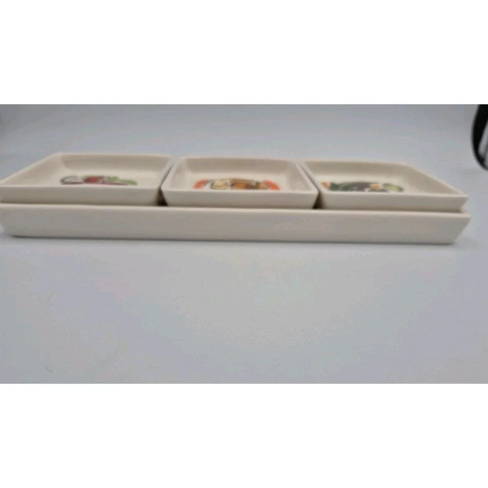 Vintage  Avon Party Crudité Cracker or Bread & Toppings Servers Trays Great Cond